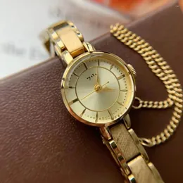 Wristwatches Vintage 24k Plated Gold Japanese Movement Women Watch Ins Luxury High Quality Steel Leisure Fashion Quartz Lady