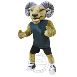 Alta qualidade personalizado esporte animal ram mascote traje anúncio vestuário fantasia personalizado