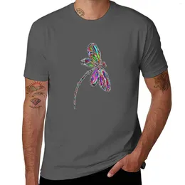 Męskie topy czołgowe Neon Dragonfly - Turquoise T -shirt Summer Edition Edition T Shirt Top Oversizeal Mens