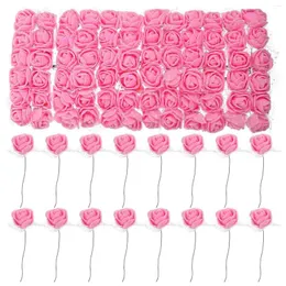 الزهور الزخرفية 144 PCS Mini Rose Head Roses Roses Decor Decor