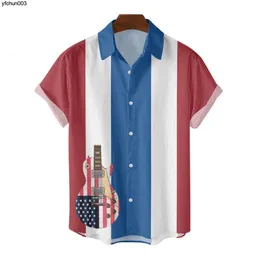 Nova camisa casual masculina 3d impressão digital bandeira americana dia da independência