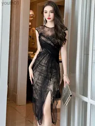 Basic Casual Dresses New Women Fashion French Retro Maxi Dress Woman Sheer Mesh Lace Embroidery Skinny Robe Party Vestidos Prom Banquet Gown Femme yq240402