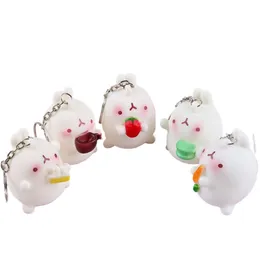 Güzel mini tavşan anahtarlık araba dekorasyon anahtarlık 6 stil kek turp tavşan kolye anahtar zincirleri çanta aksesuarları çift anahtar zincirleri precioso llavero mini