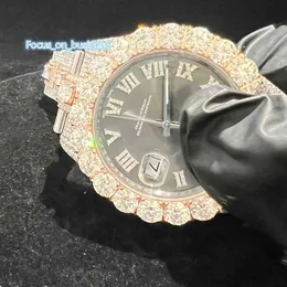 Orologi sportivi multifunzionali di lusso personalizzati Gypsophila Ice Cube VVS Moissanite Diamond Watches