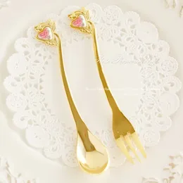 Tea Scoops 1 PC Kitchen DiningBar 24K Gold Covered Gadgets Rosemary Tableware Coffee/Dessert Spoon Caltlery