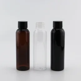 Bottiglie di stoccaggio all'ingrosso 50 pezzi 120 ml bottiglia vuota di plastica marrone nero per gel doccia shampoo sapone liquido imballaggio cosmetico da viaggio