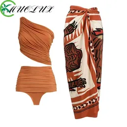 Kobiety stroje kąpielowe Muolux 2024 Women Swimodwear 3D Flower Bikini Zestaw zintegrowane stroje kąpielowe bikini damskie luksusowe garnitur na plaży zestaw łazienki Monokini J240330