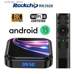 Set Top Box adequado para Android 13 TV box K52 Rockchip RK3528 smart TVBox suporta 8K WiFi 6 BT5.0 YouTube Google Voice Assistant configurações principais Q240402