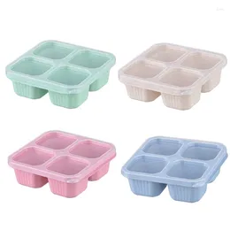 Wyjmij pojemniki Bento-Box-Reusable 4-Compartment Posiłek Prep Prefein Poker Grace Compact and Stackable łatwy w użyciu