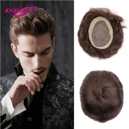 Toupees Toupees Brown Men's Capillary Prothesis Addbeauty Fine Mono NPU Man Toupee Human Hair Indian Human Hair Natural Human Hair Susyem