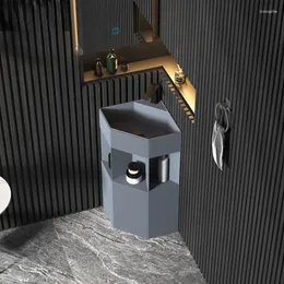 Banyo Lavabo Muslukları Sütun Havzası Washbasin Yapay Taş Köşe Üçgen