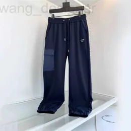 Pantaloni da uomo firmati Versione alta Primavera e autunno Nuovo P Home Striscia di gomma a pressione Protezione per i piedi Etichetta triangolare Pra Pocket Casual 01I5