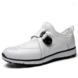 Scarpe Casual 2024 Golf Sneakers impermeabili in pelle da uomo Allenamento traspirante Punte professionali antiscivolo Taglia 40-45