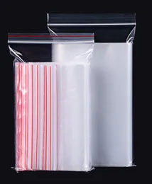 Clear Grip Self Press Seal Zip Lock Plastic Bags with Red Side8825724