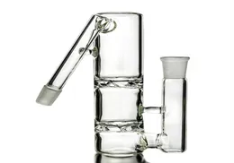 Clear Double Cyclone Glass Ash Catcher 45 Degree 14mm 18mm Ashcatcher Dis Perc Ash Catchers Smoking Bong Accessories Dab Tools272h2251741