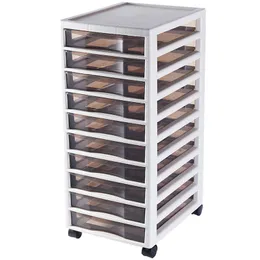 Storage cabinet office storage B4 file cabinet movable transparent plastic drawer type