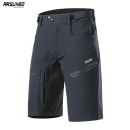 Klädningar arsuxeo män cykling shorts lös passform mtb mountainbike shorts utomhus sport vandring nedförsbacke cykel korta byxor 2006