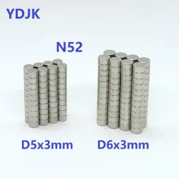 100 st/Lot N52 Neodymium Magnet 5*3 6*3 Standardstorleksskiva Strong NDFEB Sällsynta Eart Permanent Magneter 5x3 6x3