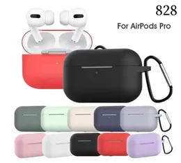 Apple AirPods 케이스 용 200pcs/lot 실리콘 소프트 울트라 얇은 보호기 AirPod Cover Earpod 케이스 방지 에어 포드 프로 케이스 DHL 배송 828D