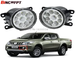 2pcspair High bright Car Styling Round Bumper 12V H11 LED Fog Light Halogen lamps For Mitsubishi L200 Triton Strada Fiat Fullback7517378