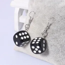 Dangle Earrings Funny Acrylic 3D Dice Cool Punk Drop Earring Tassel Women Men Jewelry Personality Fun Hip Hop