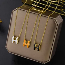 Hot Selling Titanium Steel Letter Halsband Kvinnor Simple Metal Clavicle Chain Pendant Net Red Cool Style Neck Chain Neck Accessories