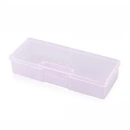 Nuovo 2024 1pc per punteggio per punteggio da disegno Dranaggio Penne File di macinazione Organizzatore Contenitore Contenitore in plastica Strumenti di manicure Transparent Manicure Box di archiviazione -