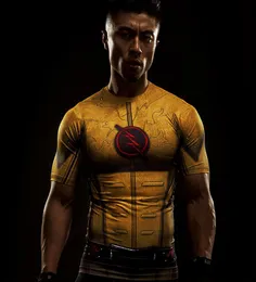 2017 Cosplay Costume Reverse Flash 3D Printed Tshirt Mens krótki rękaw koszulka Raglan Ubrania Fitne3223099