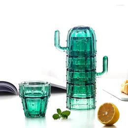 Tassen Kaktusglas Tassen Milch Kaffeewasser Tasse schöne Geschenkparty Rückkehr Geschenke 4 Stcs Set Set