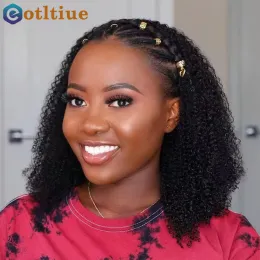 エクステンションeotltiue afro curly clip in Human Hair Extensions約120g 822インチブラジル100％レミーヘアナチュラルカラー黒人女性のため