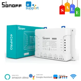 Kontrol Sonoff 4CH R3/4CH Pror3 WiFi Smart Switch 4 Çete Kablosuz Anahtar Geri Sayım Zamanlaması Uzaktan Kumanda Eveink Uygulaması aracılığıyla Ev Otomasyonu