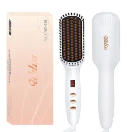 Irons ukliss Professional Hair Strainer Brush Hot Comb LCD Display Electric Heating Anti Static Ceramic Strainting Beard Comb