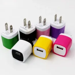 USB Plug Wall Charger Adapter 1A 5V Single Port Block Charging Cube Box Brick för iPhone Samsung Galaxy Moto LG 11 LL