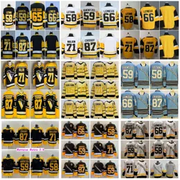 2023 Winter Claic 87 Sidney Croby Hockey Jerey 71 Evgeni Malkin 59 Jake Guentzel 58 Kri Letang 66 Lemieux 21/22 Alternate Black ed Revere Retro 2.0