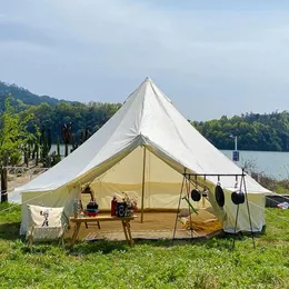 Tält och skyddsrum lyxig familj camping vattentät sibley utomhus glampande bomulls kanvasklocktält