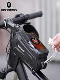 Rockbros Ny designcykelväskor ram Front 8.0 Telefonfodral Rainproakt Touch Sn Bicycle Bag Bike Accessories1312648