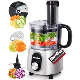 Mueller Ultra Prep Food Chopper for Chopping, Slicing, Mincing, and Pureing Vegetables, Meat, Grains, Nuts, 8 Cups, Sier