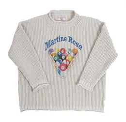 숄더 마틴 마틴 장미 껍질 니트 풀오버 OS 스타일 당구 인쇄 스웨터 124