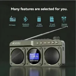 Przenośne głośniki Sansui F28 Portable FM Radio Mp3 Walkman Outdoor Card Wireless Bluetooth głośnik Bluetooth High Fidelity Audio Quality Clock LED Lyrics DisplayL2404