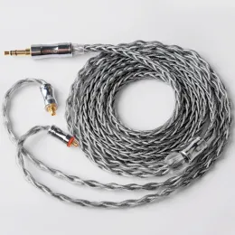 Accessories NiceHCK DarkJade 8 Cores Earphone Cable Graphene Silver Plated OCC Litz 3.5/2.5/4.4mm MMCX/2Pin 0.78mm SE535 SE846 KXXS IEMs
