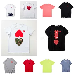 Spela Fashion Mens T-shirts Designer Red Commes Heart Shirt Casual Tshirt Cotton Embroidery Short Sleeve Summer T-Shirt DH