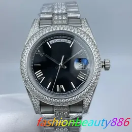 Luxury designer classic fashion automatic mechanical watch size 41mm ring sapphire glass waterproof The band is set with a diamond in the middle Christmas gift