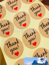 Kraft Paper quotthank youquot sthesive label with Red Heart Diameter 38mm Seal Label Sticker for DIY Gift Decoration and Cake8727865