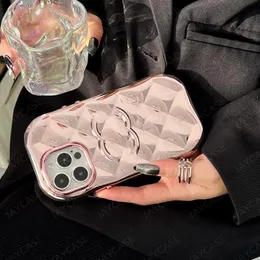 Luksusowe metalowe listy 3D Paski telefoniczne dla iPhone'a 15 Pro Max 14 13 Case Fashion Blossowy różowy fonegaza dla kobiet Shockproof Cover Shell 2024 -5