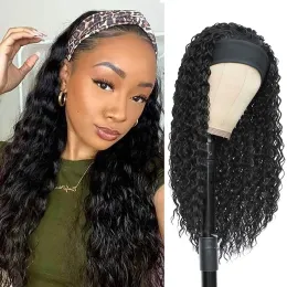 Perucas perucas de faixa para a cabeça de água sintética as perucas da faixa da cabeça para mulheres negras Wavy Wavy com faixas para a cabeça pretas sem gluefis