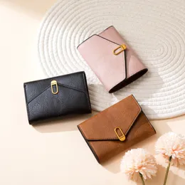 New designer button women short wallets female fashion zero purse European style lady casual clutchs short wallet Card