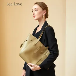 Umhängetaschen Jea Love Herbst und Winter Leder Große Kapazität Wild Fashion Tote Bucket Bag 1859