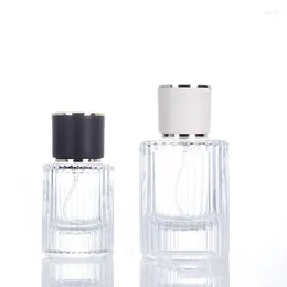Frascos de armazenamento vintage recarregável frasco de perfume vidro 50ml viagem parfume atomizador pulverizador vazio névoa fina amostra de óleo de maquiagem líquida