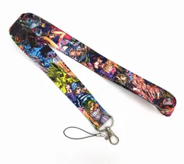 Todo 20 peças cordão japonês anime desenho animado jojo alças de moda chaves suporte de identificação de pescoço para celular 7598749