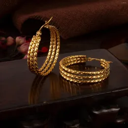 Серьги-кольца DARHSEN, модные женские массивные модные украшения, золотой цвет, нержавеющая сталь, подарок на день рождения подруге, 2024